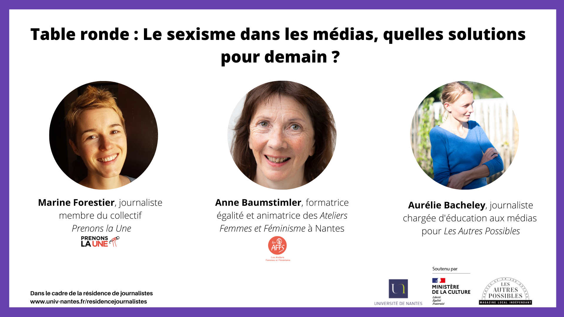 Résidence de journalistes | Table ronde sur le sexisme dans les médias